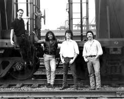 The Falcons first publicity photo, 1993 (Kim Clarke, Darrell Mayes, Mike Beddoes, Paul Beddoes)